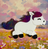 Pretty pastel pony brooch - Galloping
