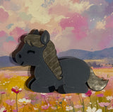 Pretty Pony brooch - natural colours