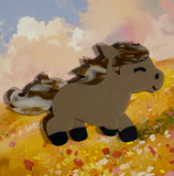 Pretty Pony brooch - natural colours