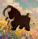 Pretty Pony brooch - natural colours