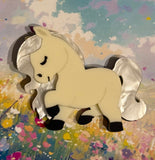 Pretty Pony brooch - natural colours