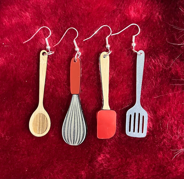 Kitchen utensil earrings