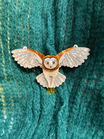 Swooping barn owl necklace