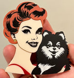 Samantha and her dog brooch (made to order)