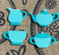 Two Toned Tea Set mini brooches or necklace