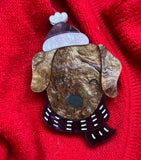 Christmas Puppy brooch