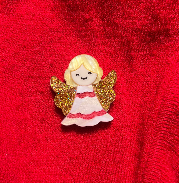 Christmas Angel mini brooch