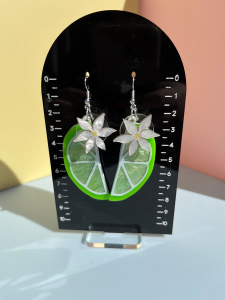 Lime slice earrings