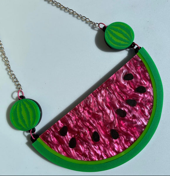 Watermelon statement necklace