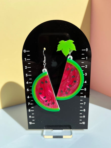 Watermelon slice earrings