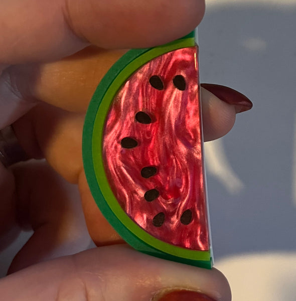 Slice of watermelon mini brooch