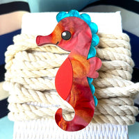 Smiling Seahorse brooch