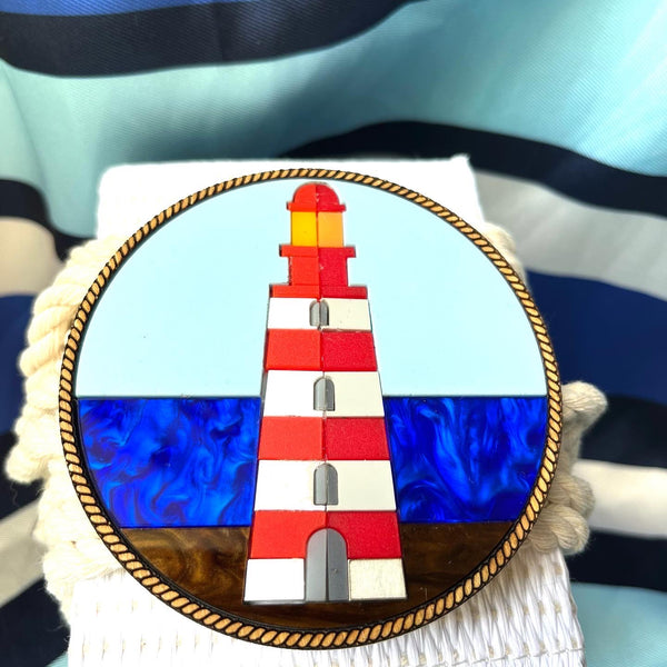 'Hold Fast' lighthouse brooch