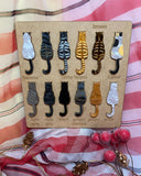 Cat-in-the-window semi-custom brooch - 2 cats