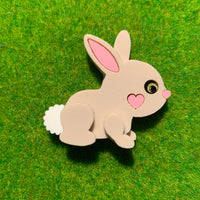 Bunny mini brooch OR collar clips - Pre-Order