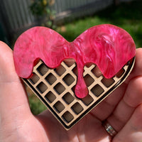 Waffle Brooch - made to order
