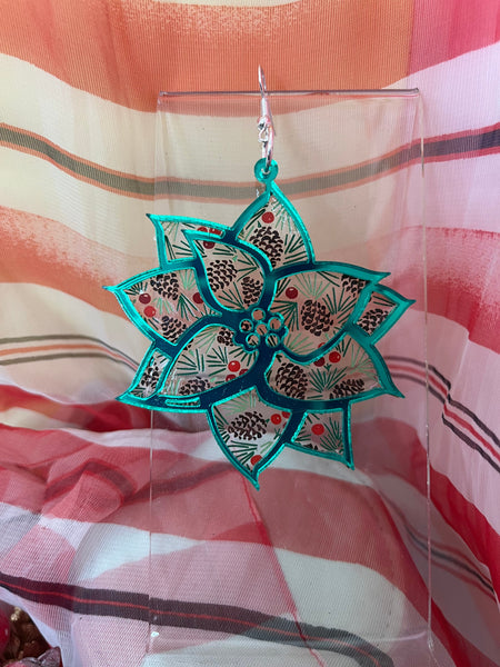 Christmas pinecones layered earrings