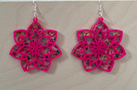 Pink Floral layered acrylic earrings