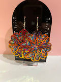 SALE Rainbow confetti patterned earrings