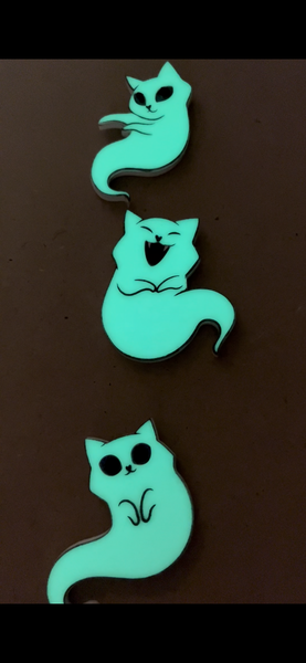 Happy Gostly Kitties - glow in the dark version