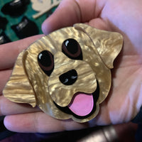 Happy dog brooch