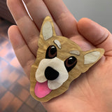 Happy dog brooch