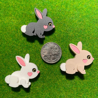 Bunny mini brooch OR collar clips - Pre-Order