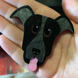 Happy dog brooch