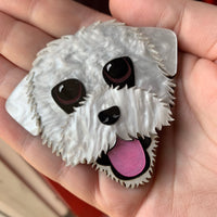 Happy dog brooch