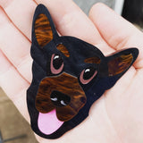 Happy dog brooch